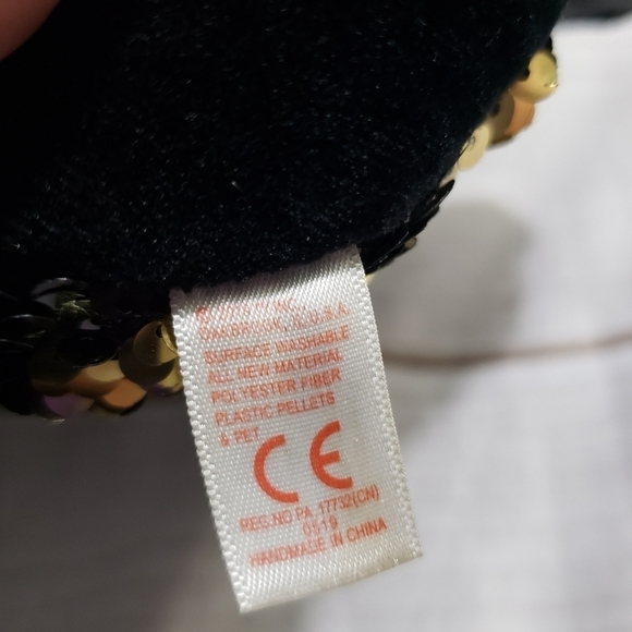 TY Flippables Beanie Boos Omen Bat 9.5" Plush Stuffed Animal Sequins Black Gold - Picture 9 of 10